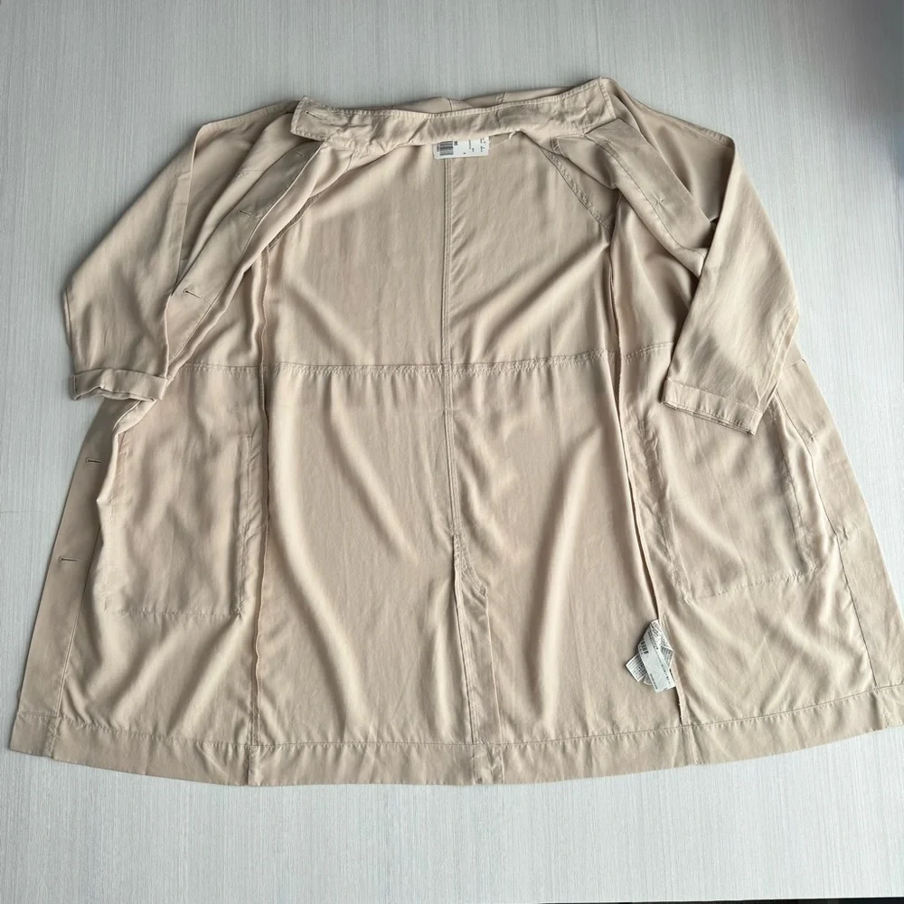 Forever 21 Longline Utility Jacket Beige Lyocell S‎ Lightweight Casual